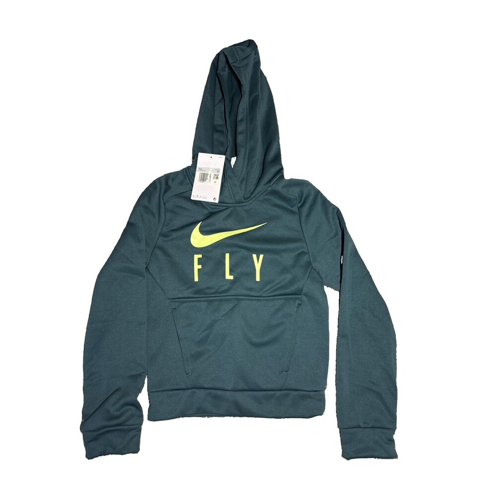 Nike Fly Basketball Hoodie Kids Size XS Green Yellow Swoosh New With Tags NWT